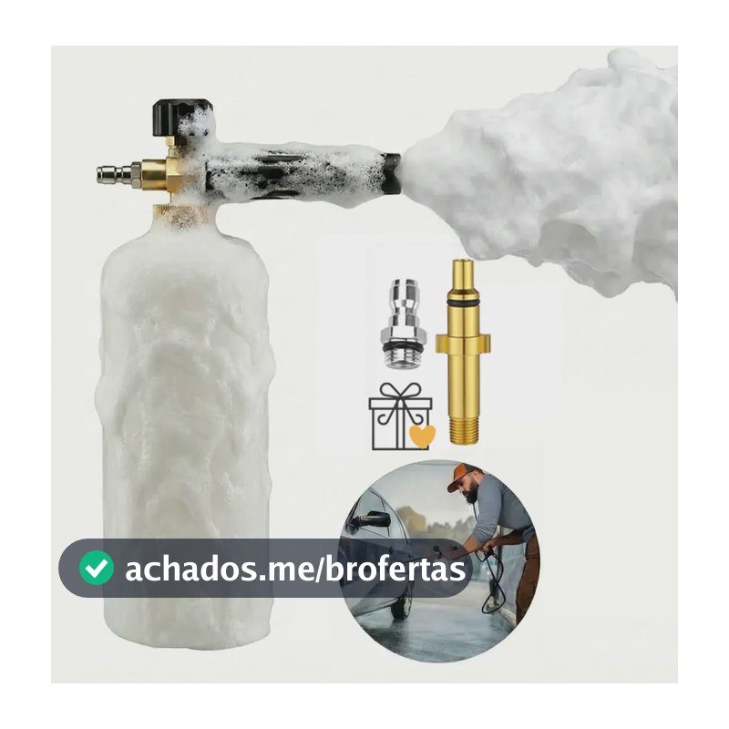 1l Snow Foam Canhão De Espuma Wap Com Rápida 1/4+14mm Engate Branco