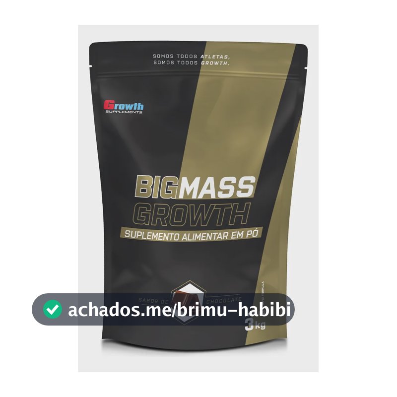 Hipercalórico Big Mass 3kg Growth Supplements - Sabor Chocolate