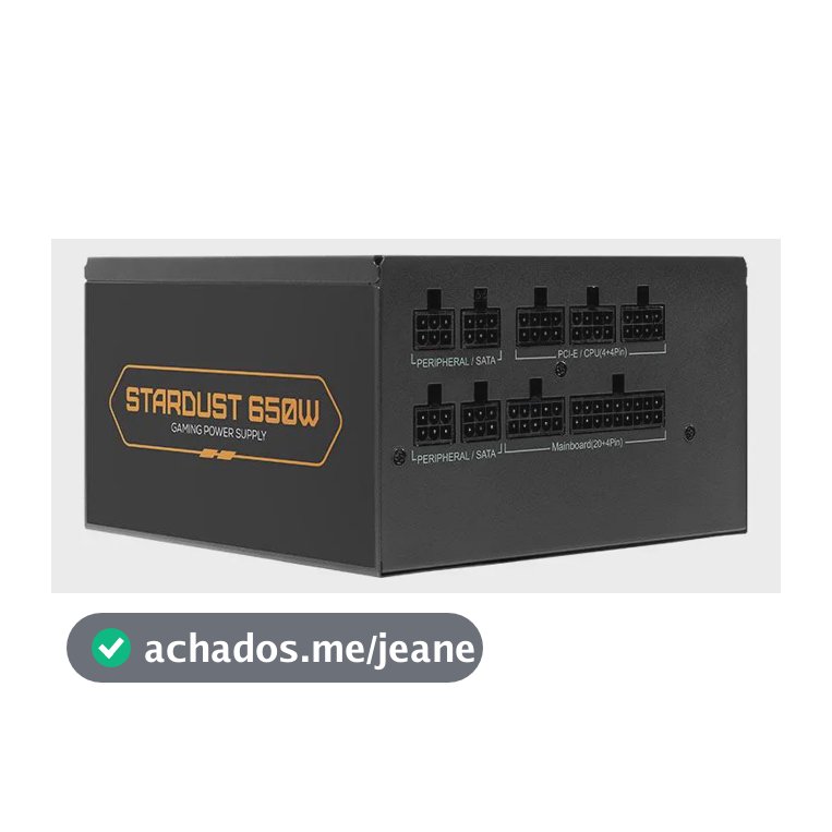 Fonte Pichau Stardust, 650w, Full Modular, 80 Plus Bronze.