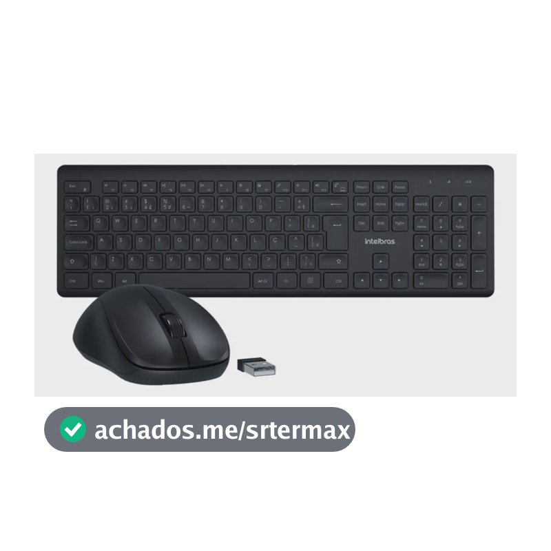 Kit Teclado e Mouse Sem Fio CSI50, 2.4GHz, ABNT2, Preto Intelbras