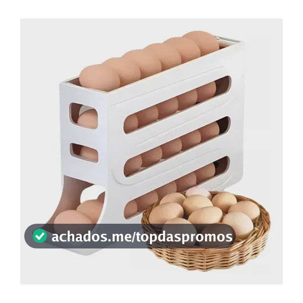 Organizador Porta Ovos Dispenser De Geladeira 30 Ovo Cozinha Branco