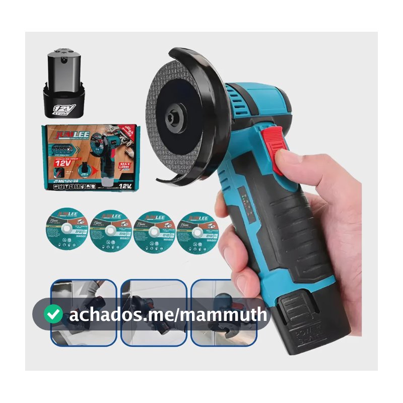 Mini Esmerilhadeira Angular Serra 2 Bateria 12v Portatil Top Azul-petróleo 110v/220v 50hz/60hz