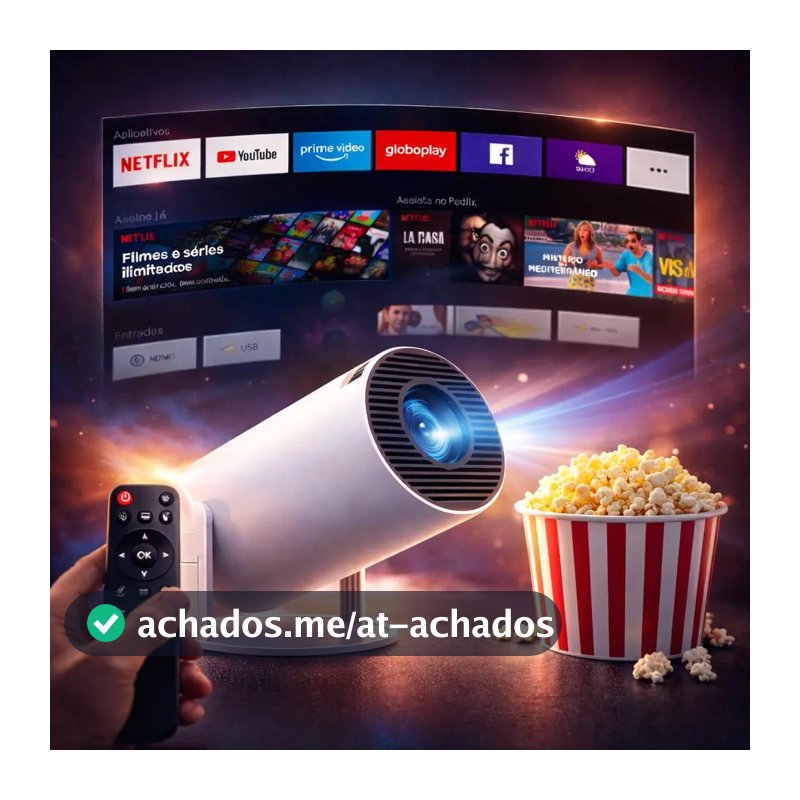 Mini Projeto Hy300 Smart Portátil Full Hd 4k Android 11 Wi-fi Bluetooth Mini Projetor Home Theater Cinema Em Casa TV Imagem Nítida Som Potente Compatível Com Diversos Dispositivos Branco VLX