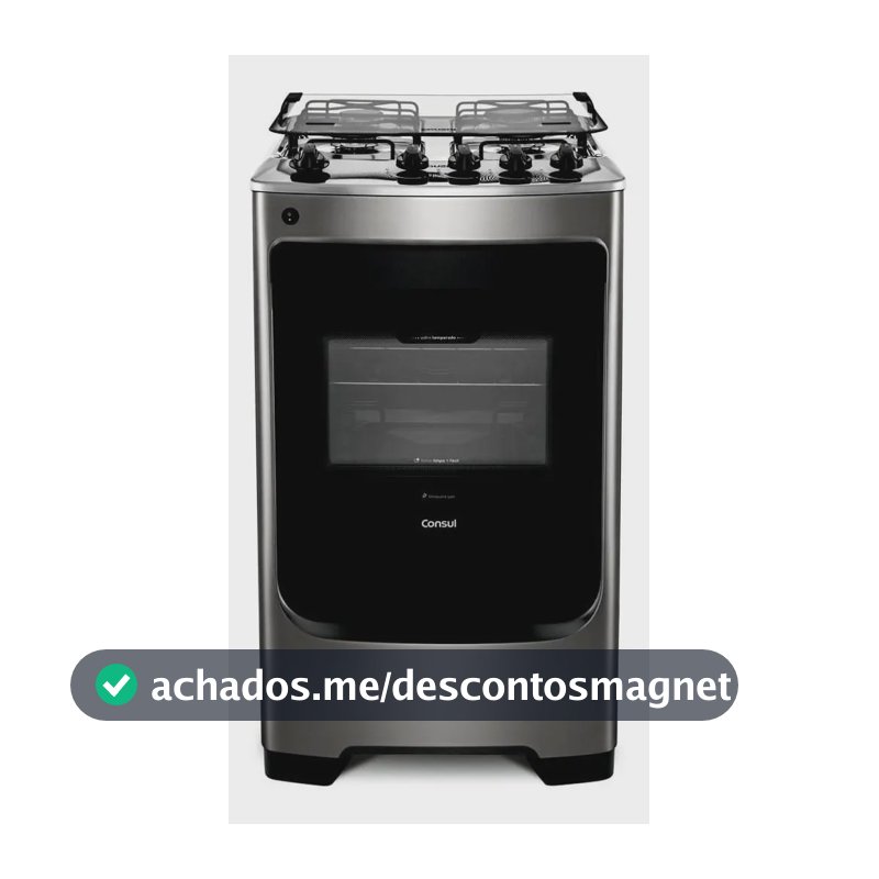 Fogão Consul CFO4NAR 4 Bocas Acendimento Aut Inox