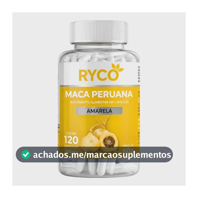 Maca Peruana Amarela 120 Cápsulas 100% Pura Sem Sabor