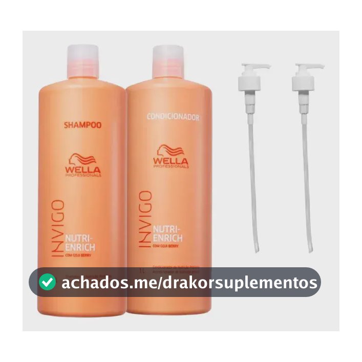 Kit Wella Invigo Nutri Enrich Shampoo 1000ml + Cond 1000ml