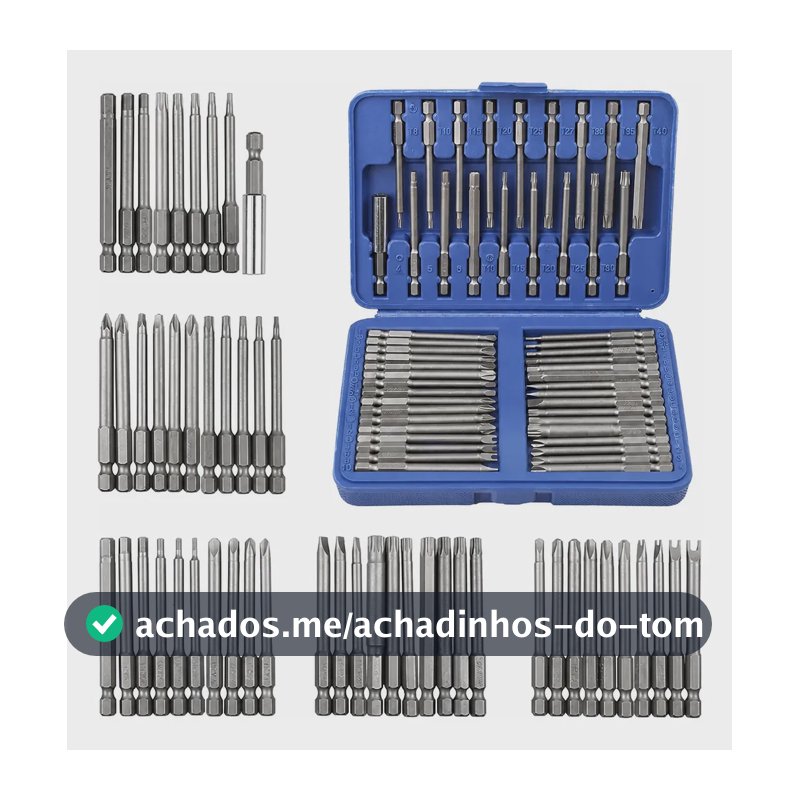 Jogo De Bits Parafusadeira Aço 50 Peças Magnético Ponteira
