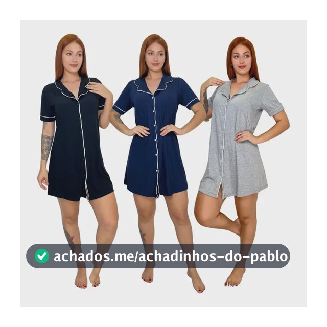 Kit 3 Camisola Feminina Amamentação Maternidade Com Botões