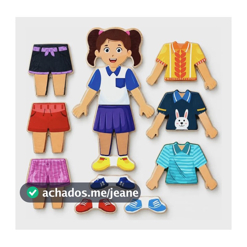 Brinquedo Educativo Infantil Quebra Cabeça Troca Roupinha