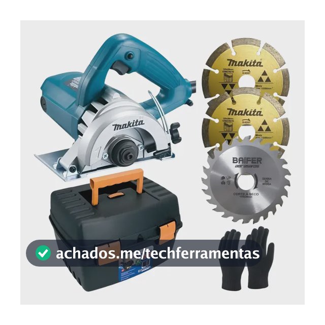 Serra Mármore Makita 4.3/8 1300w 4100nh3zx2 Kit Disco Maleta