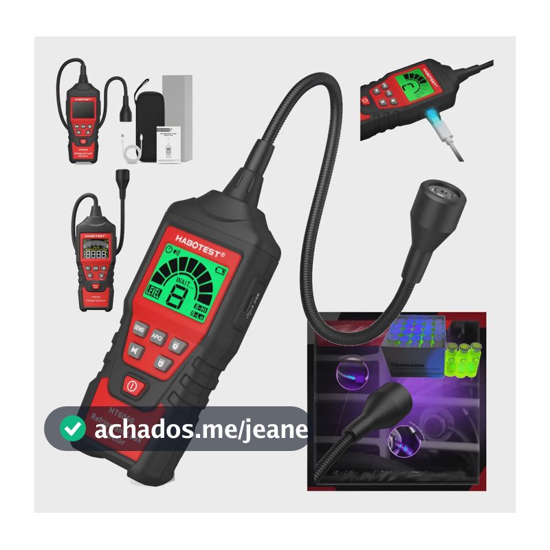 Habotest Detector Vazamento Gas Ar Condicionado Refrigerante Preto/vermelho Usb Recarregável