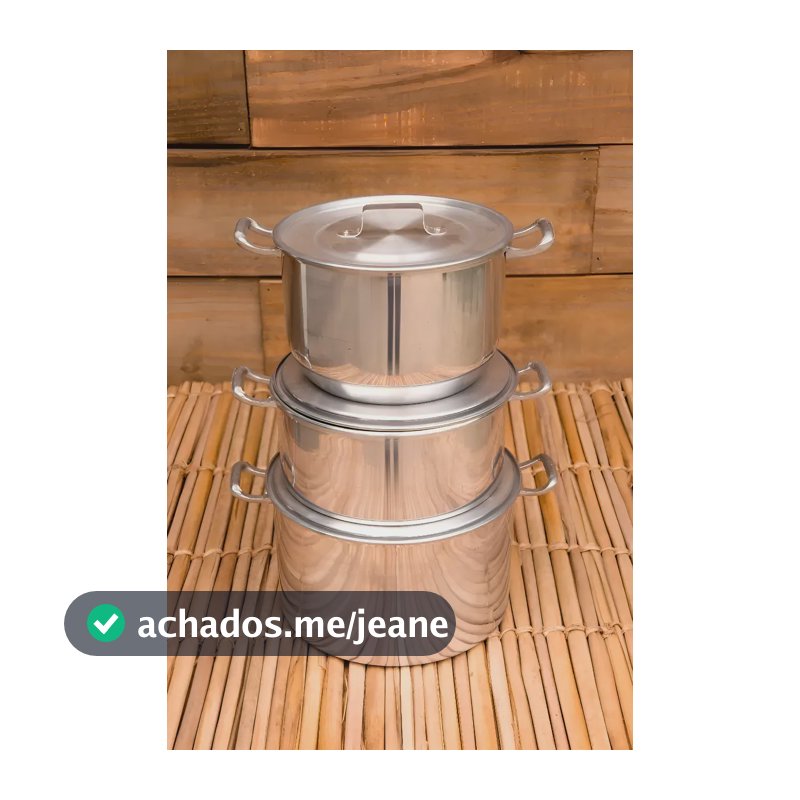 Kit Jogo 3 Panelas Feijoada G Alumínio Com Tampas
