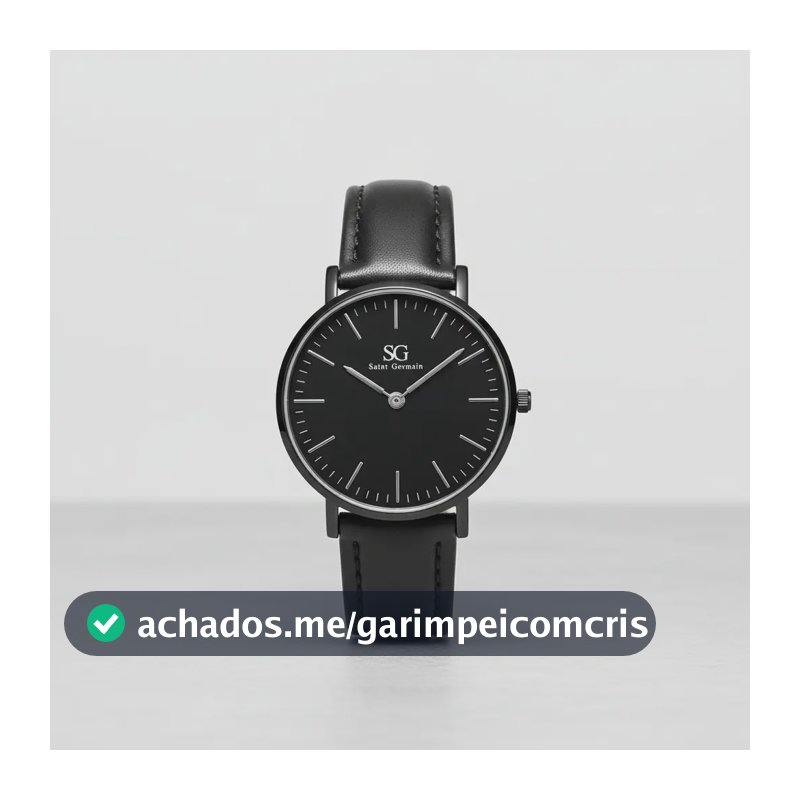 Relógio Masculino Saint Germain Murray Full Black de Couro Sintético Preto
