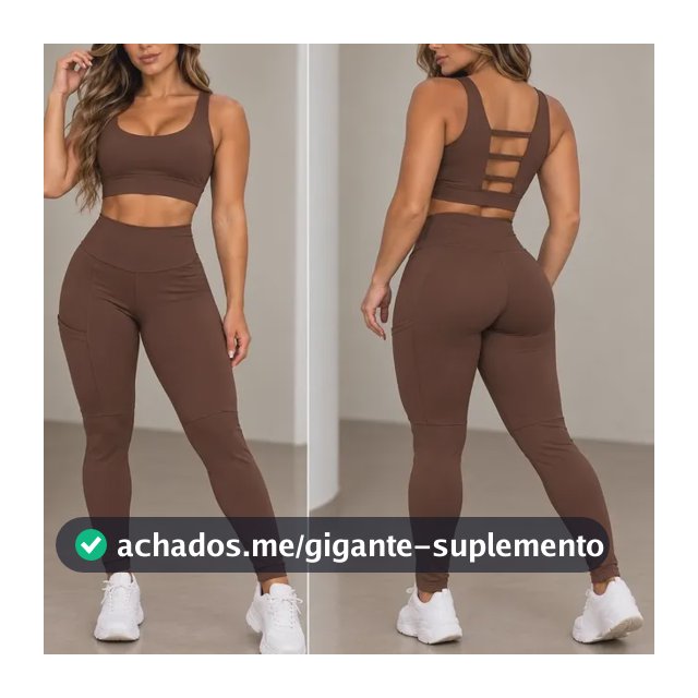 Conjunto Calça Legging E Top Fitness Sem Transparência