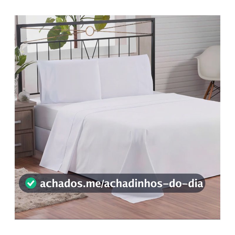 Kit 5 Lençóis Casal Percal 180 Fios Sem Elástico Branco Prince Enxovais