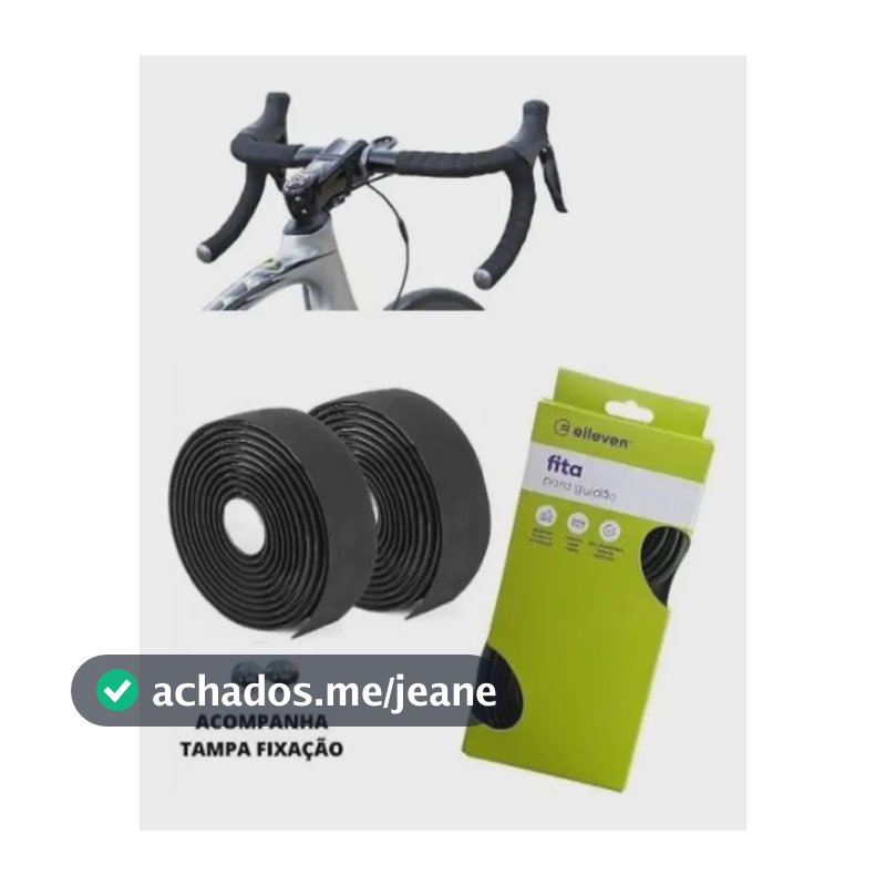Fita Para Guidão Elleven Speed Macia Preta 180cm Aderente Kit Com 2 Fitas