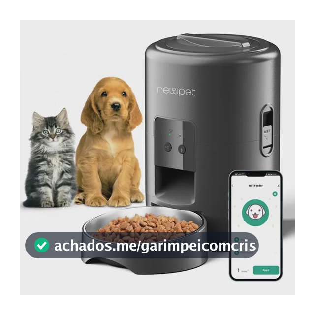 Alimentador Inteligente Comedouro Automático Pet App Newpet NP1322 Preto