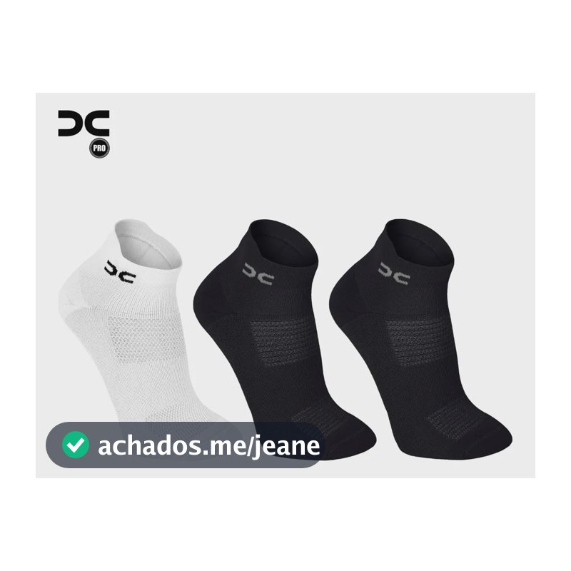 Kit 3 Meia Esportiva Corrida Academia Poliamida Maratona Gym 2preto/1branco Liso 34ao39