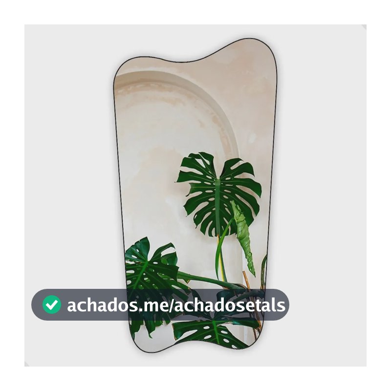 Espelho Orgânico Decorativo Grande Pinterest 60x110 Cancun Moldura Gelo