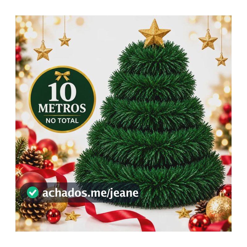 Festão Arvore de Natal Cheio Grosso Flexível Decoração De Natal 10 Metros Verde Varal Natalino 5 Peças 2m x 9cm - ENFANCE