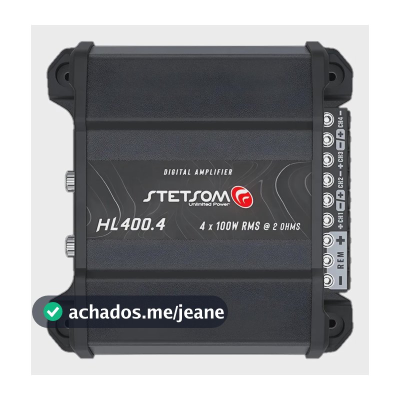 Módulo Amplificador Automotivo Stetsom HL 400.4 4 Canais 400W Preto