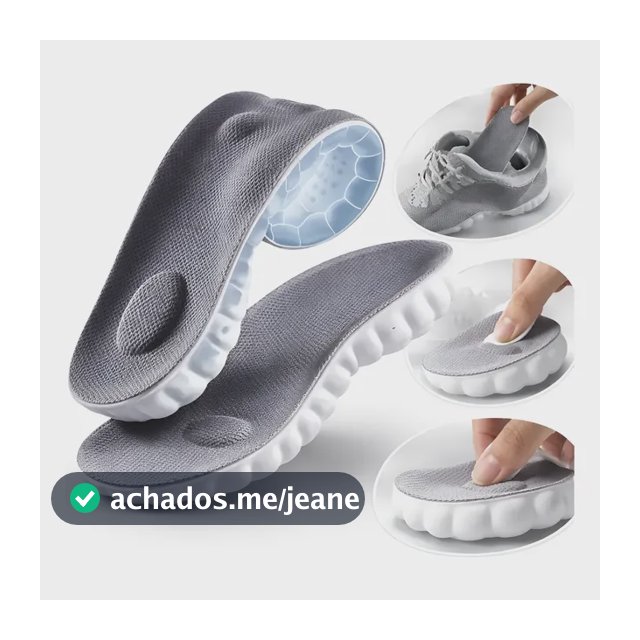 Palmilha De Altissimo Conforto 4d Tênis Sapatos Ortopédica 41/42 Cinza