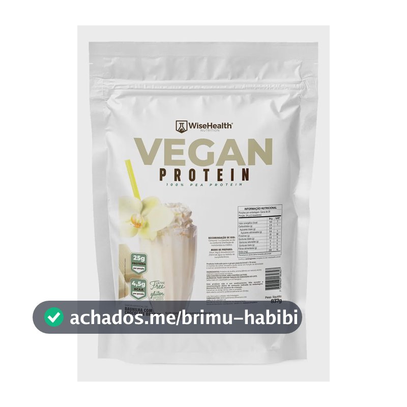 Vegan Protein (837g) 100% Proteína Vegana Ervilha Sabor Baunilha & Chocolate Branco Wisehealth