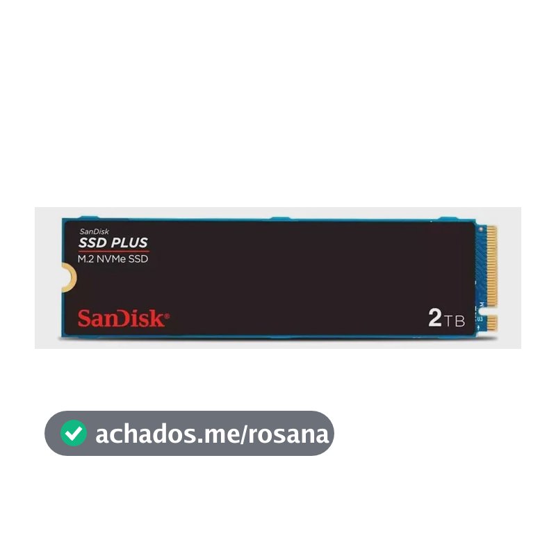 SSD M.2 2280 2TB Sandisk Plus NVMe Pcie Gen3 SDSSDA3N-2T00-G26 Velocidade até 3200MB/s