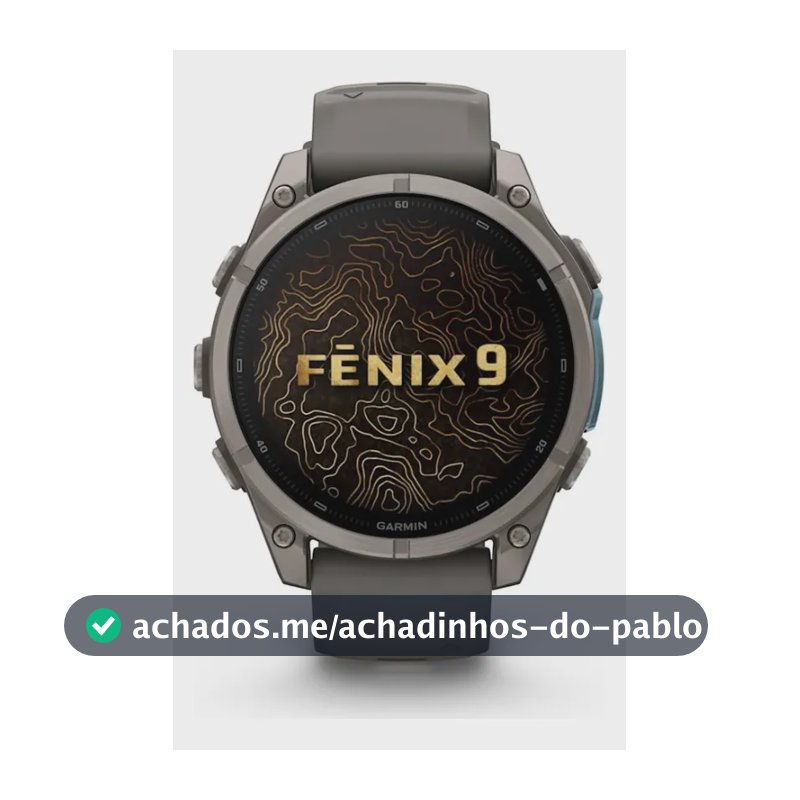 Relogio Garmin Fenix 9 47mm Amoled Saphira Cinza 10-04762-01 Cinza-escuro Mesh Cinza Prateado