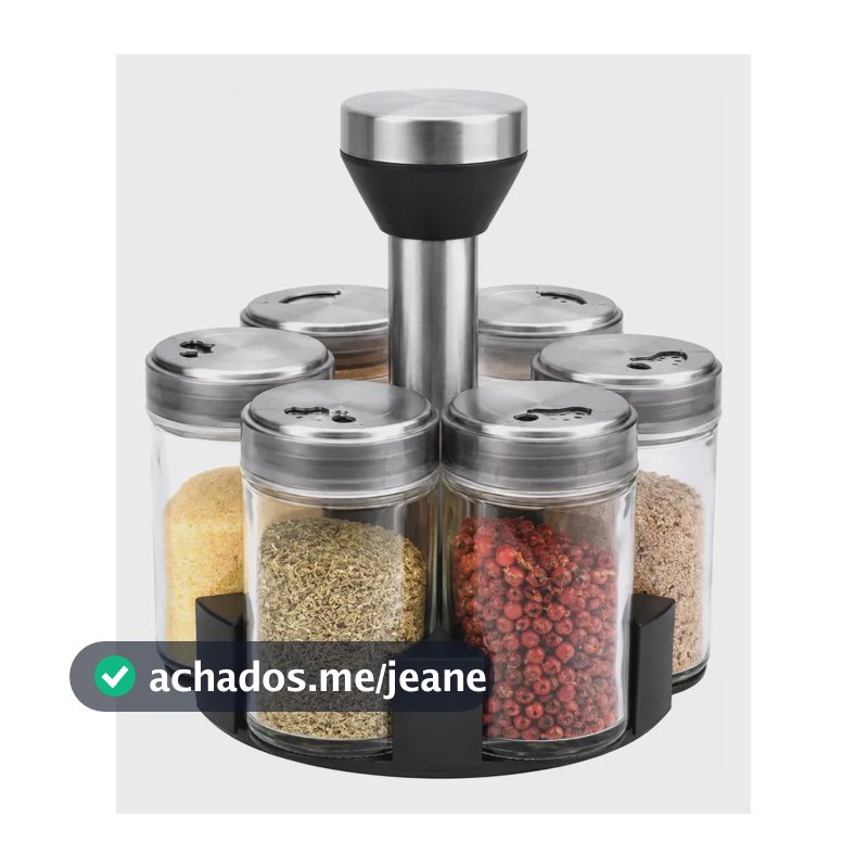 Porta Temperos Giratório Inox 360° Inox