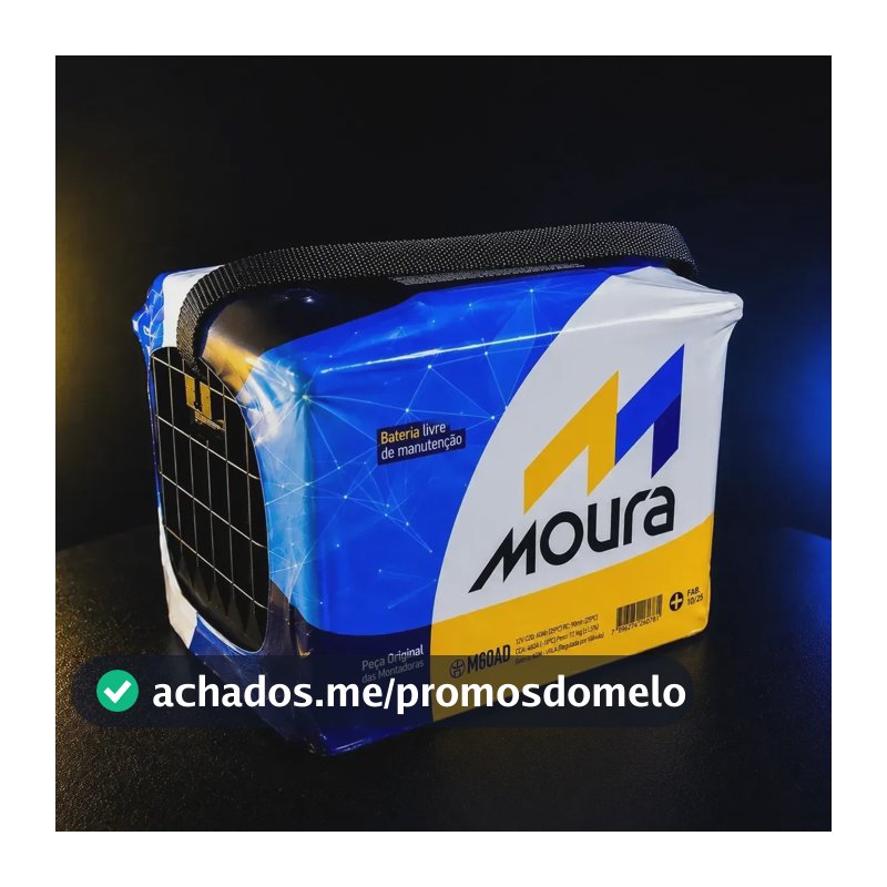 Bateria Moura M60ad Polo Direito Creta Hb20 Fox Argo Golf C4 Direito