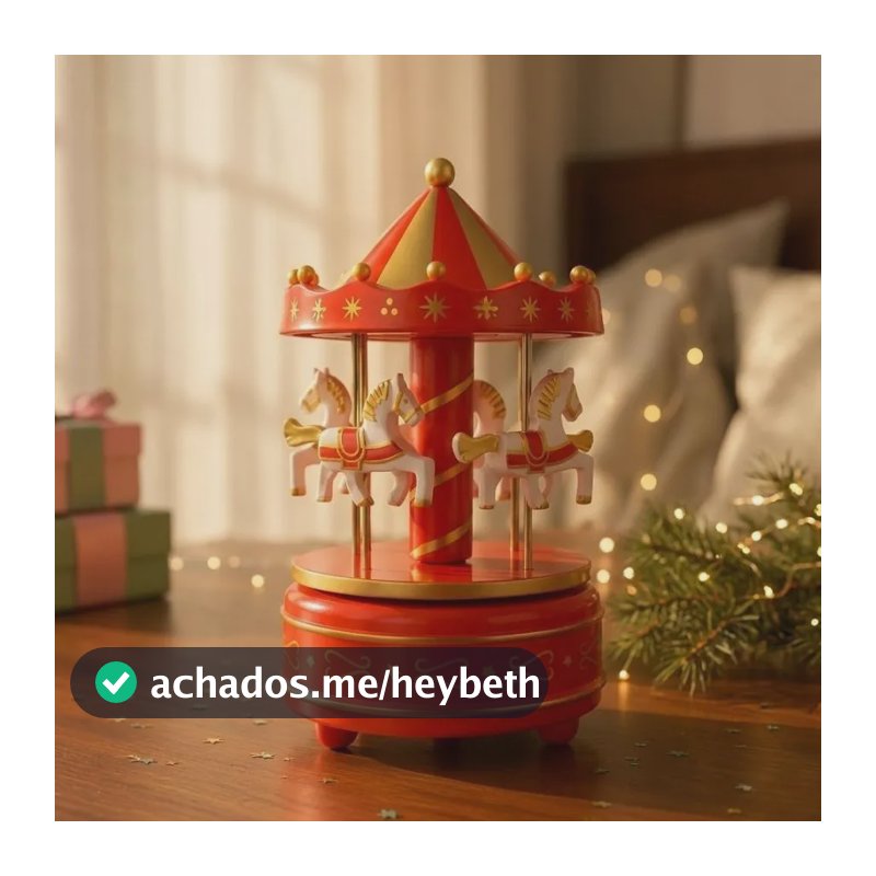 Cenário De Natal - Carrossel Com Som E Movimento - Amarelo  Amarelo