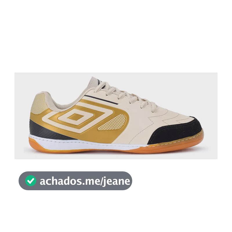Chuteira Futsal Umbro Pro 5 Club Quadra Salão Bico Reforçado Bege 38