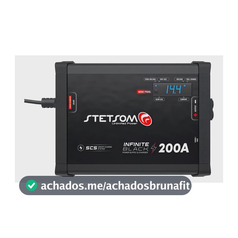 Fonte Automotiva Stetsom Infinite 200A com Carregador De Bateria Smart Cooler