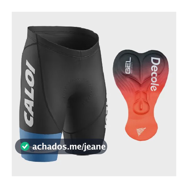Bermuda Ciclismo Forro Gel D80 Preto Mtb Bike Shorts Caloi