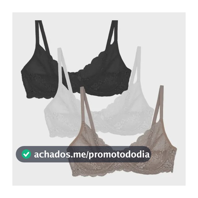 Kit 3 Sutiã Em Renda Sem Bojo Com Aro Sigh Balconet Ref 462 Cores Variadas P (40)
