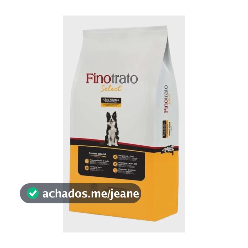 Ração Seca Finotrato Cães Adultos Select Completo 15kg Saúde Bucal