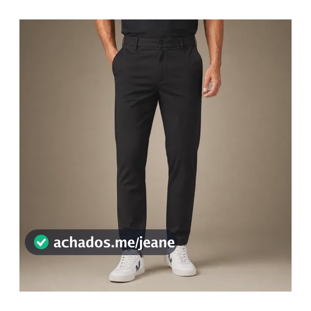 Calça Alfaiataria Masculina Social Slim Fit Esporte Fino. Preto Liso 42