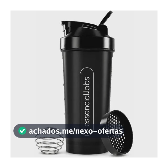 COQUETELEIRA / SHAKER Academia BPA Free Cor Preto - 600ml