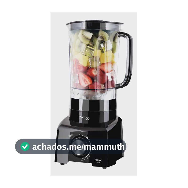 Liquidificador Philco 1200W 3L 12 Velocidades Preto PH900