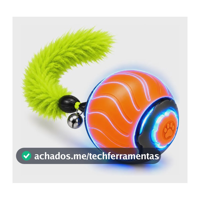 Bolinha Interativa Elétrica Led Para Gatos Pet Brinquedo Laranja