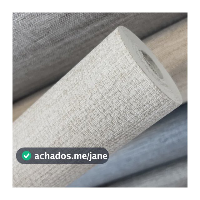 Papel De Parede Rolo Importado Textura Alto Relevo Linho  Offwhite / Perolado