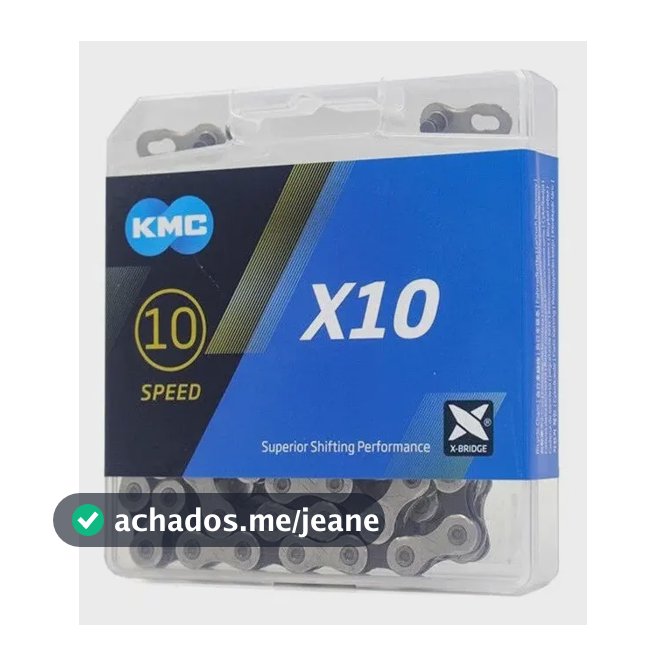 Corrente Kmc X10 Silver Prata 116l 10v 20v 30v Mtb Speed