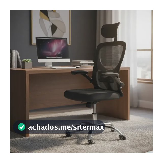 Cadeira De Escritório Ergonômica Ravena Apoio Lombar E Nuca Preto Espuma, Mesh Respirável