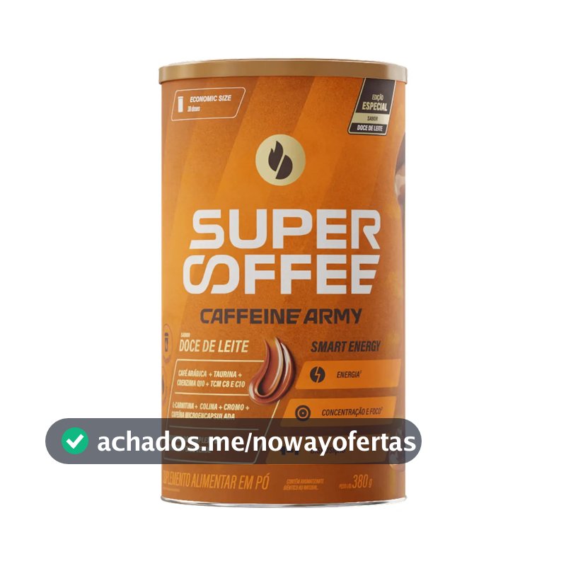 Cafeína Caffeine Army Supercoffee Classic Size em pó sabor Doce de leite x 380g