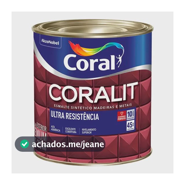 Tinta Esmalte Coralit Madeira E Metais Ultra Resistivo 225ml