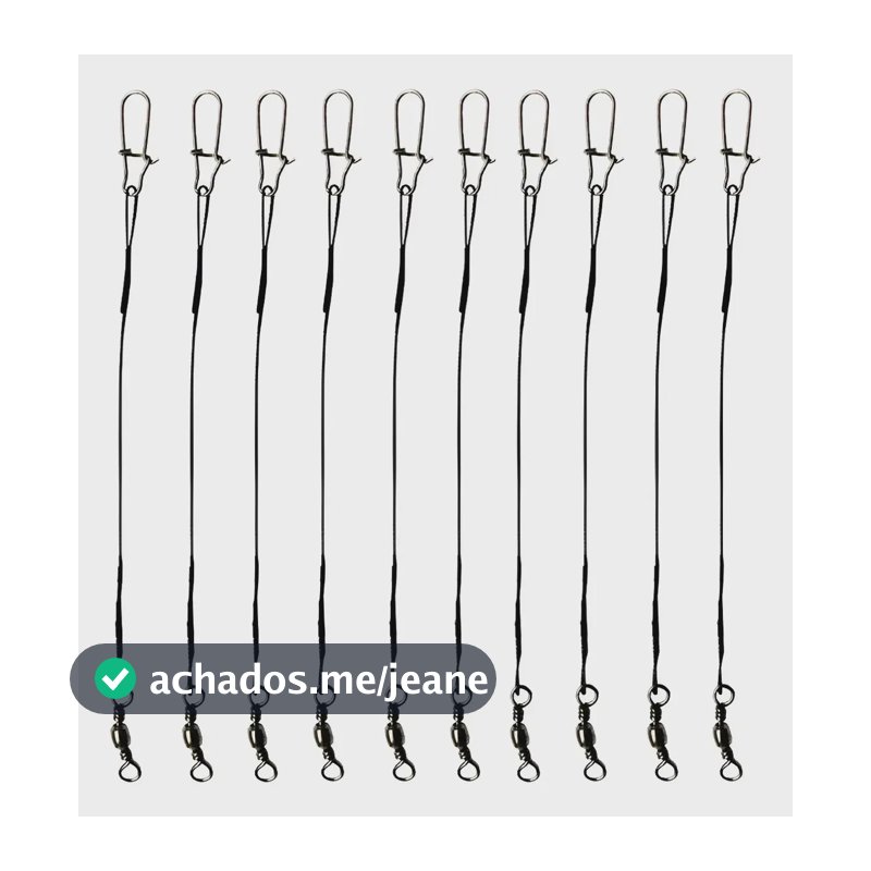 Cabo Flexível C/snap Empate 10cm Leader Peixe De Dente Kit30 10cm - Albatroz - 30 Unidades