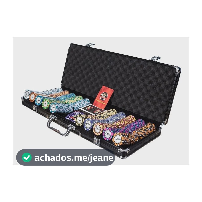 Maleta De Poker 500 Fichas 14gms Monte Carlo 3-tone