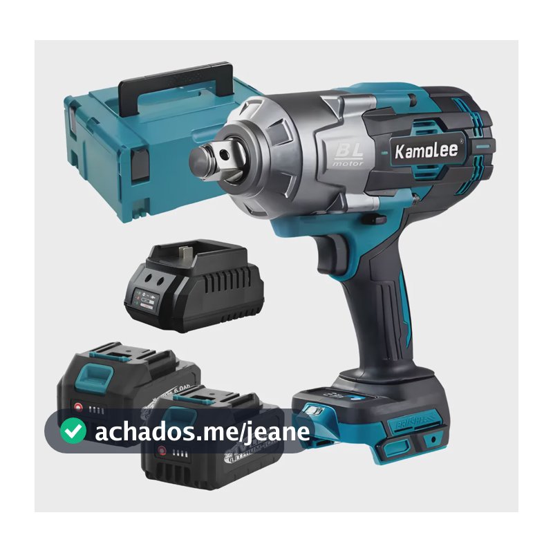 Chave De Impacto 3/4 Brushless 2 Baterias 3100nm Potente Azul 21v
