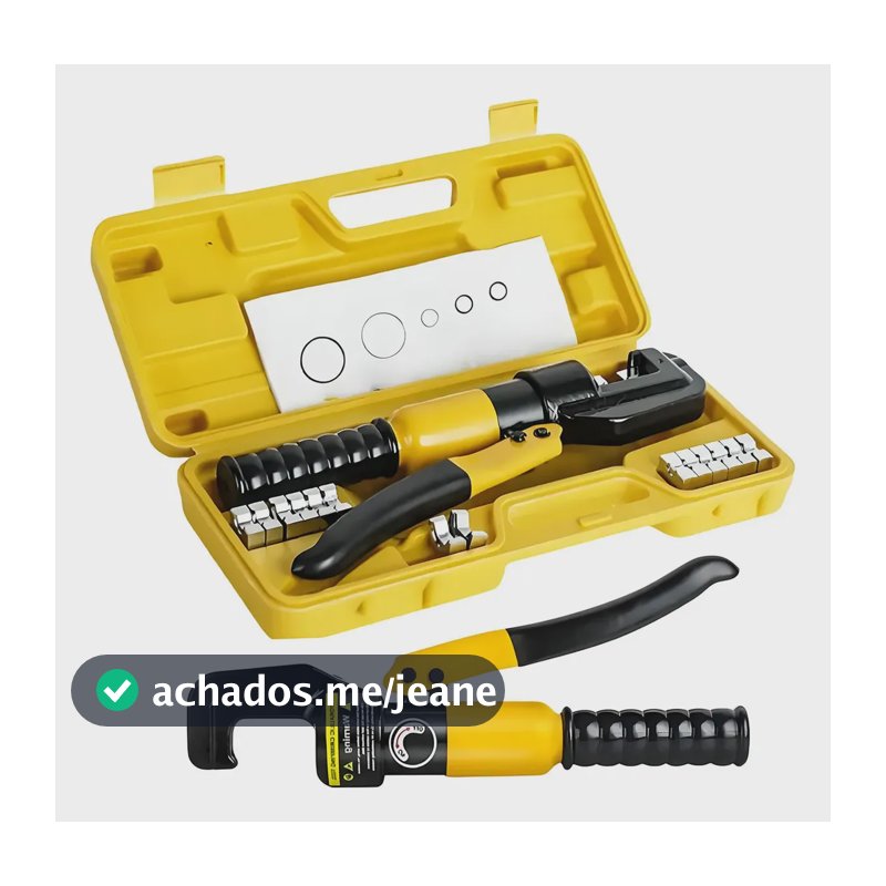 Alicate Crimpador Hidráulico Prensa Crimpa Terminal 4 A 70mm Amarelo